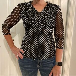 INC PETITE POLKADOT TOP